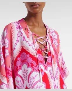 Bedruckter Kaftan Carlotta aus Satin Multicolor