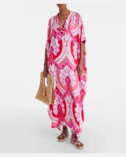 Bedruckter Kaftan Carlotta aus Satin Multicolor