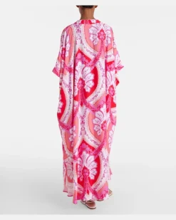 Bedruckter Kaftan Carlotta aus Satin Multicolor