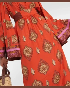 Bedruckter Kaftan Orange