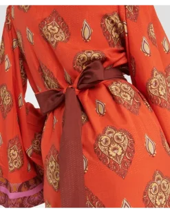 Bedruckter Kaftan Orange