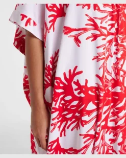 Bedruckter Kaftan Vanessa Rot