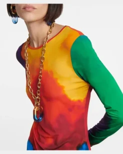 Bedrucktes Longsleeve aus Jersey Multicolor