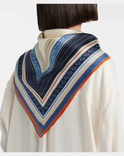 Bedrucktes Tuch aus Seiden-Twill Multicolor