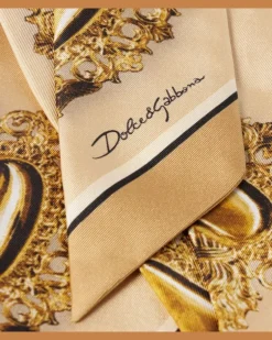 Bedrucktes Tuch aus Seiden-Twill Beige