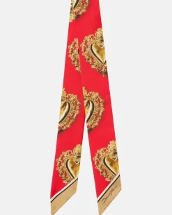 Bedrucktes Tuch aus Seiden-Twill Rot