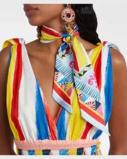 Bedrucktes Tuch aus Seiden-Twill Multicolor