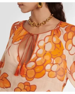 Bedruckte Tunika Orange