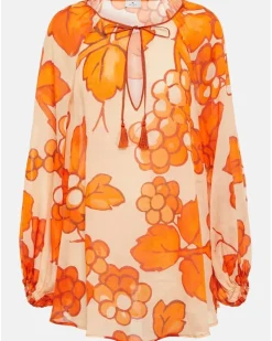 Bedruckte Tunika Orange