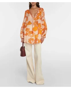 Bedruckte Tunika Orange