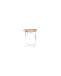 Beistelltisch Smart Wood - Holz natur - verchromter Stahl - Designer Philippe Starck