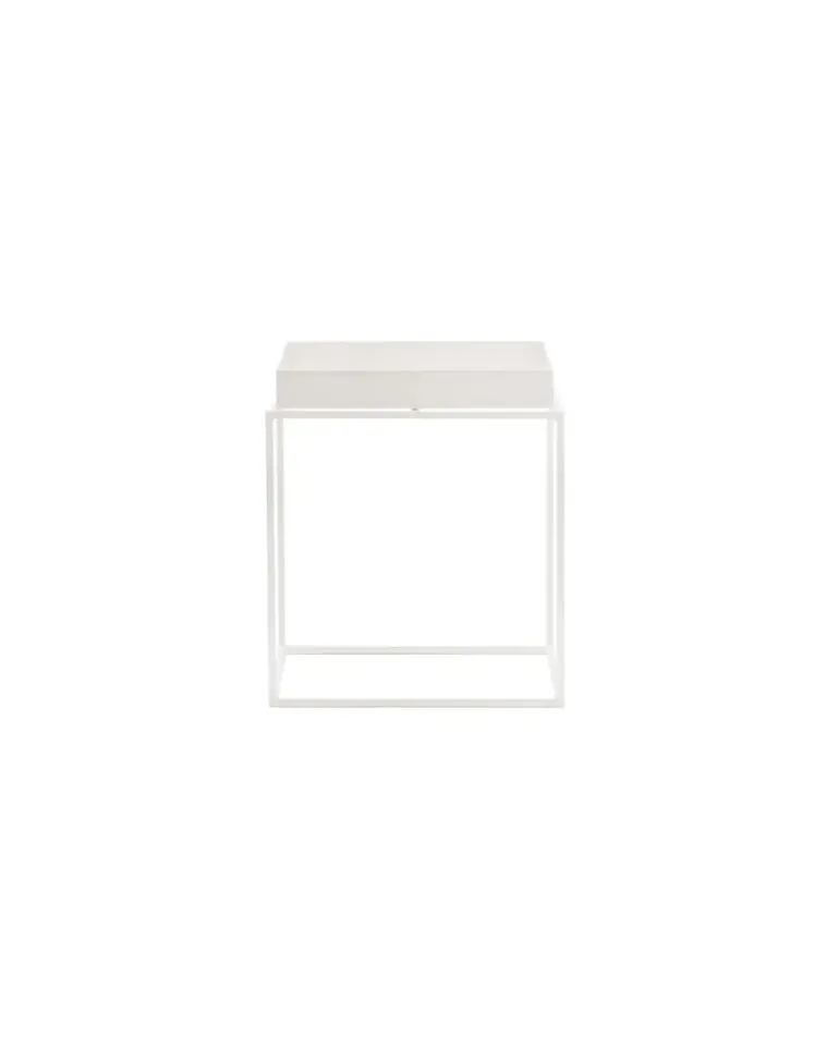 Beistelltisch Tray - Weiß - lackierter Stahl - Designer Hay Studio