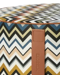 Belfast Hocker aus Zickzack-Jacquard - Schwarz