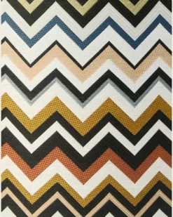 Belfast Hocker aus Zickzack-Jacquard - Schwarz