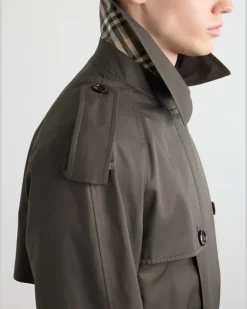 Belted Cotton-Gabardine Trench Coat Brown
