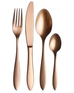 Besteck-Set aus Edelstahl (4-teilig) - Orange