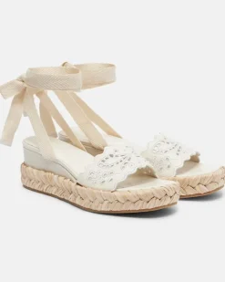 Bestickte Espadrille-Wedges Arlee 60 Weiß