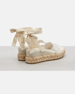 Bestickte Espadrille-Wedges Arlee 60 Weiß