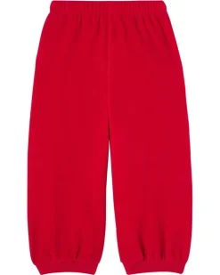 Bestickte Jogginghose aus Samt Rot