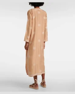Bestickter Kaftan aus Seide Gold