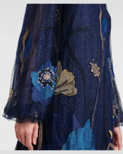 Bestickter Kaftan Blau