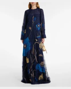 Bestickter Kaftan Blau