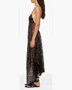 Besticktes Tüllkleid - Schwarz