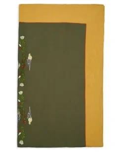Bestickte Tischdecke - Grün