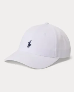 Bestickte Twill-Kappe mit Pony White
