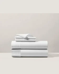 Bettlaken-Set aus Baumwolle mit Falten White