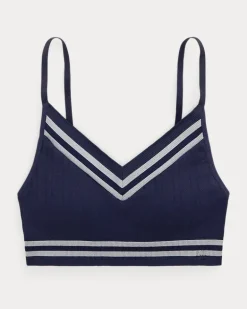 Bügelloser BH mit Cricket-Zopfmuster Blue