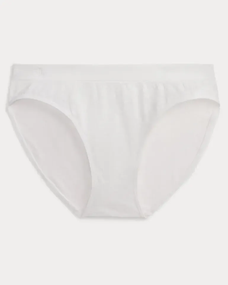 Bikini-Slip mit Blumenmuster White