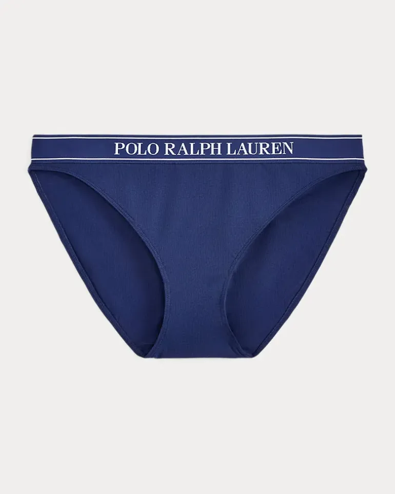 Bikini-Slip mit wiederholendem Logo Blue