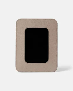 Bilderrahmen Polo Small aus Leder Grau