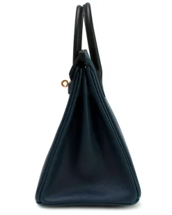 Birkin 25 Top Handle Bag — Navy and Black