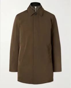 Blake 8240 Coated-Twill Trench Coat Brown