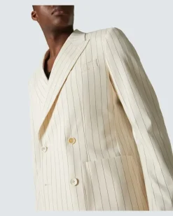Blazer aus einem Baumwollgemisch Weiß