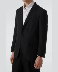 Blazer aus Leinen Schwarz