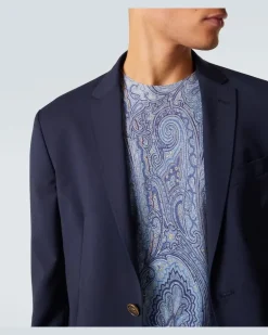 Blazer aus Wolle Blau