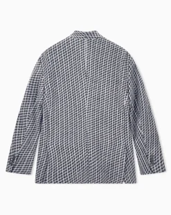 Blazer aus Wolle und Kaschmir mit Hahnentrittmuster Schwarz