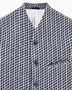 Blazer aus Wolle und Kaschmir mit Hahnentrittmuster Schwarz
