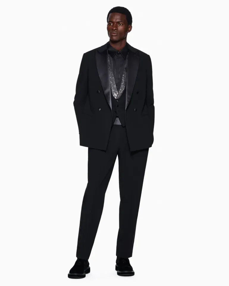 Blazer Giorgio's im Regular Fit aus Schurwollkrepp Schwarz