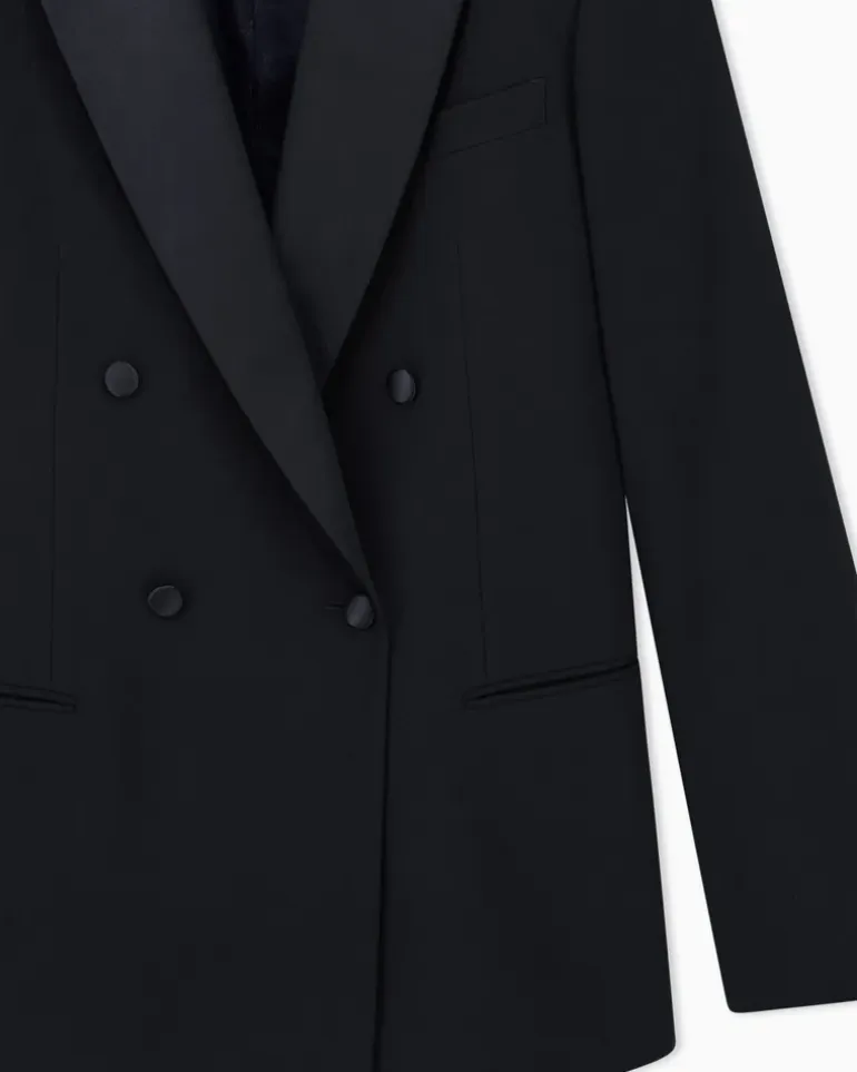 Blazer Giorgio's im Regular Fit aus Schurwollkrepp Schwarz