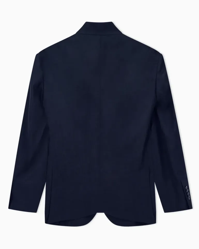 Blazer One Shot reguläre Passform aus fließender Schurwolle Marineblau