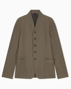 Blazer Regular aus technischem Gewebe mit Wabenstruktur Braun