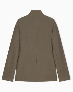 Blazer Regular aus technischem Gewebe mit Wabenstruktur Braun