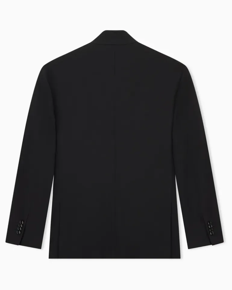 Blazer Regular aus Wollcrepe Schwarz