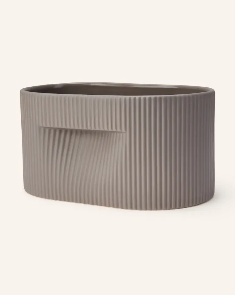 Blumentopf Ridge beige Taupe