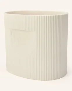 Blumentopf Ridge weiss Creme