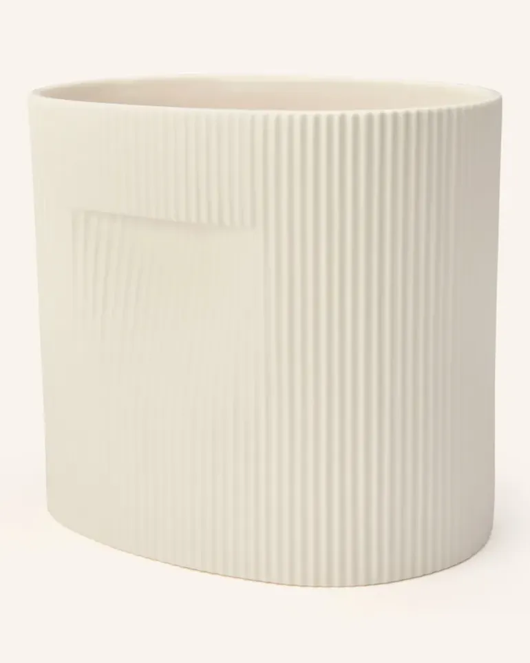 Blumentopf Ridge weiss Creme
